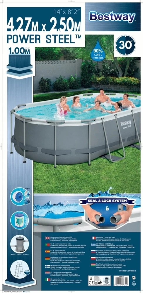 Bestway Zwembad Power Steel Set Ovaal Grijs 427 12 Bestway Zwembad Power Steel Set Ovaal Grijs 427 - Afbeelding 10