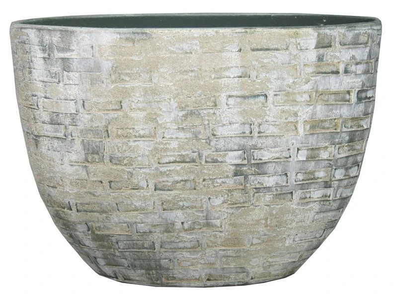 Floran Ovaal Steef 50x20x36cm Creme Groen 3 Floran Ovaal Steef 50x20x36cm Creme Groen