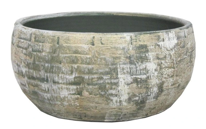 Floran Schaal Steef D34 H15cm Creme Groen 3 Floran Schaal Steef D34 H15cm Creme Groen