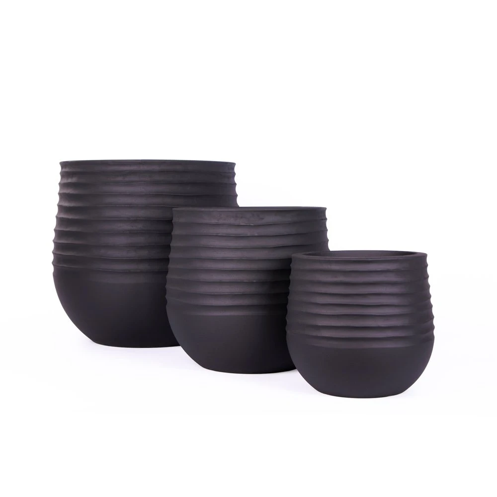 Pot Matt Black - D40x37cm 4 Pot Matt Black - D40x37cm - Afbeelding 2