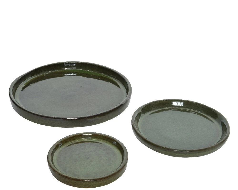 Schotel Matteo Groen - Ø 40 X H 3,5 Cm 4 Schotel Matteo Groen - Ø 40 X H 3,5 Cm - Afbeelding 2